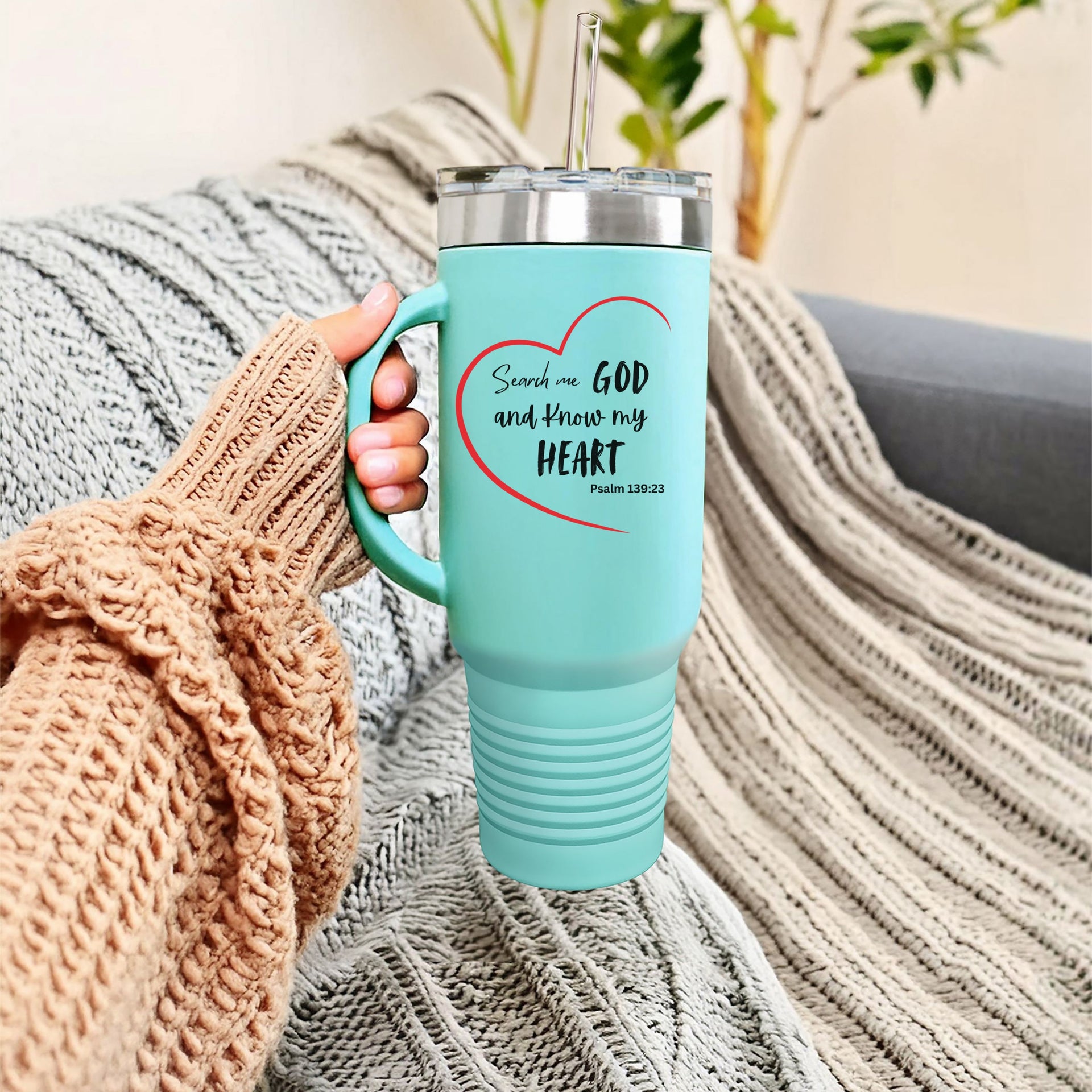 Search Me God 40oz Insulated Travel Mug - My Faith My Father