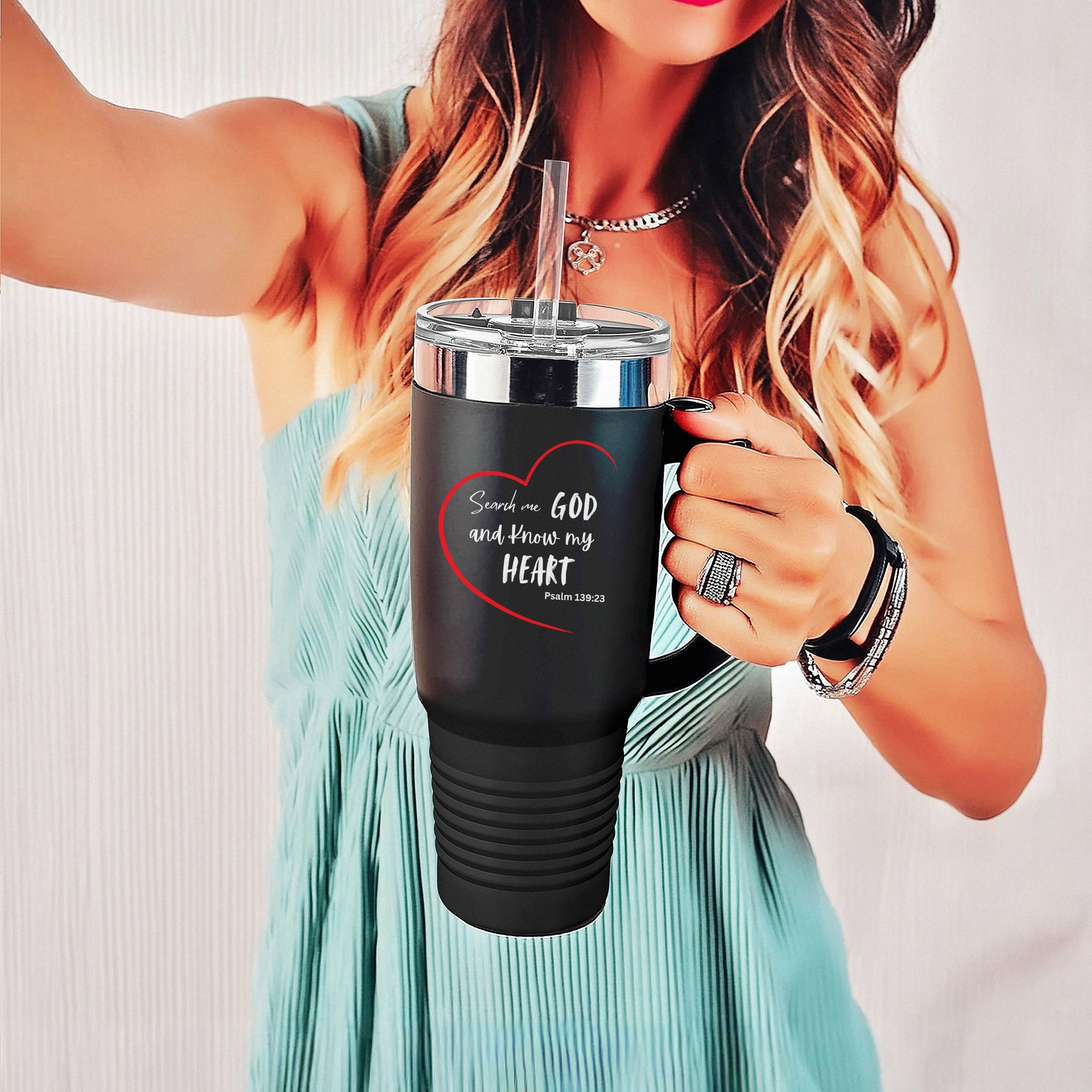 Search Me God 40oz Insulated Travel Mug - My Faith My Father