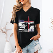 God + USA Unisex  V-Neck T-Shirt - My Faith My Father