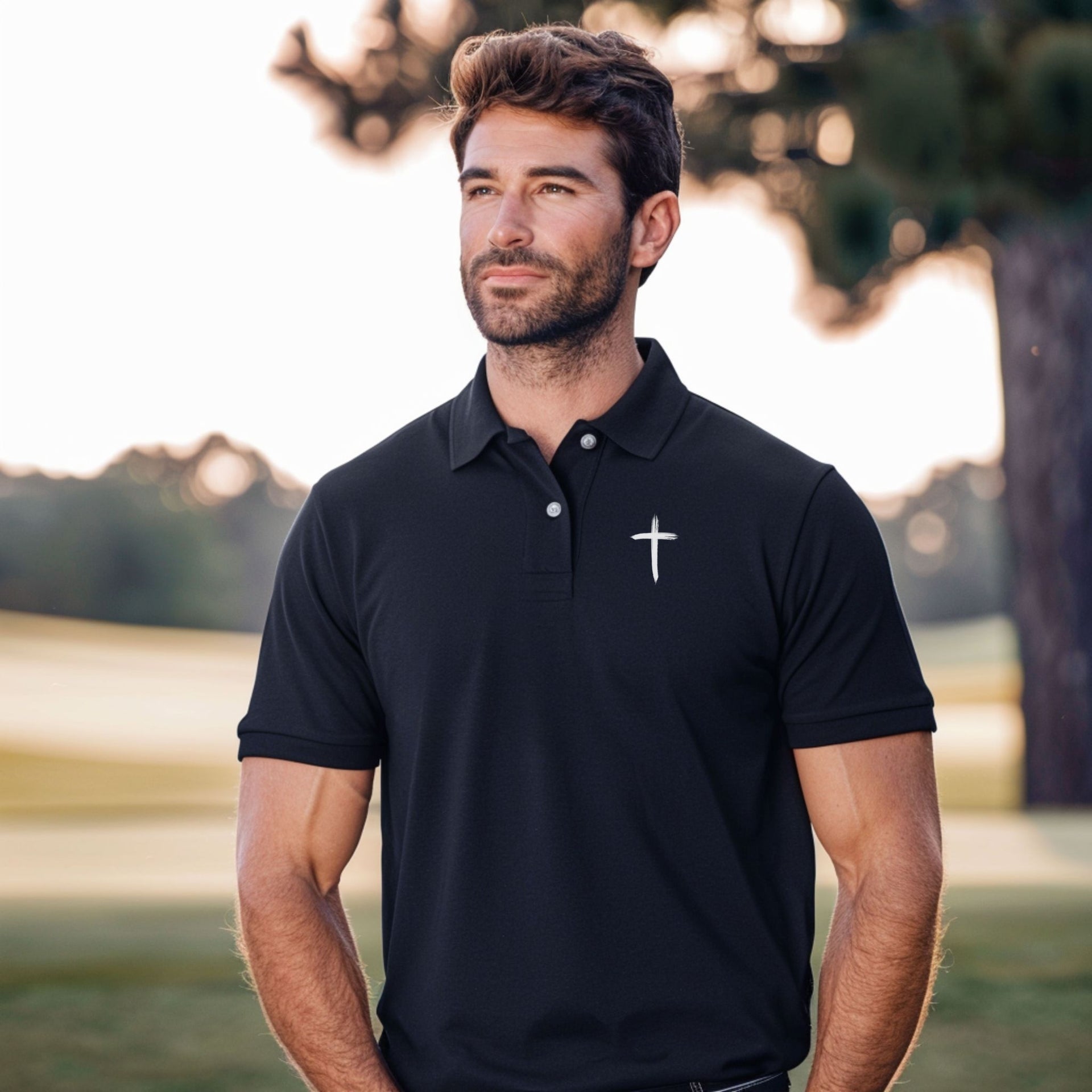 Cross Men's Piqué Polo - My Faith My Father