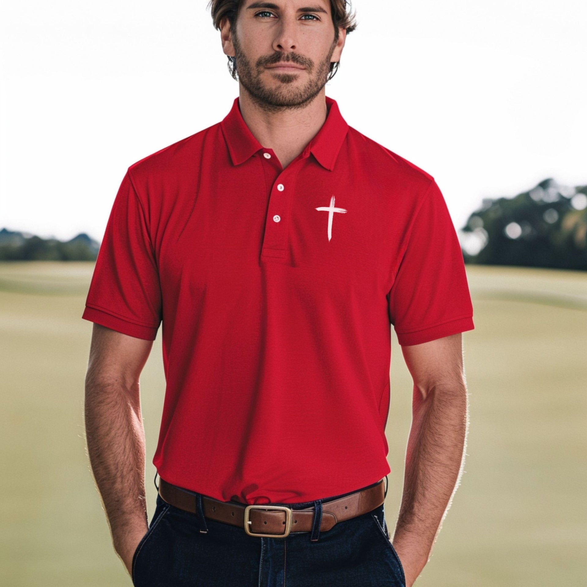 Cross Men's Piqué Polo - My Faith My Father