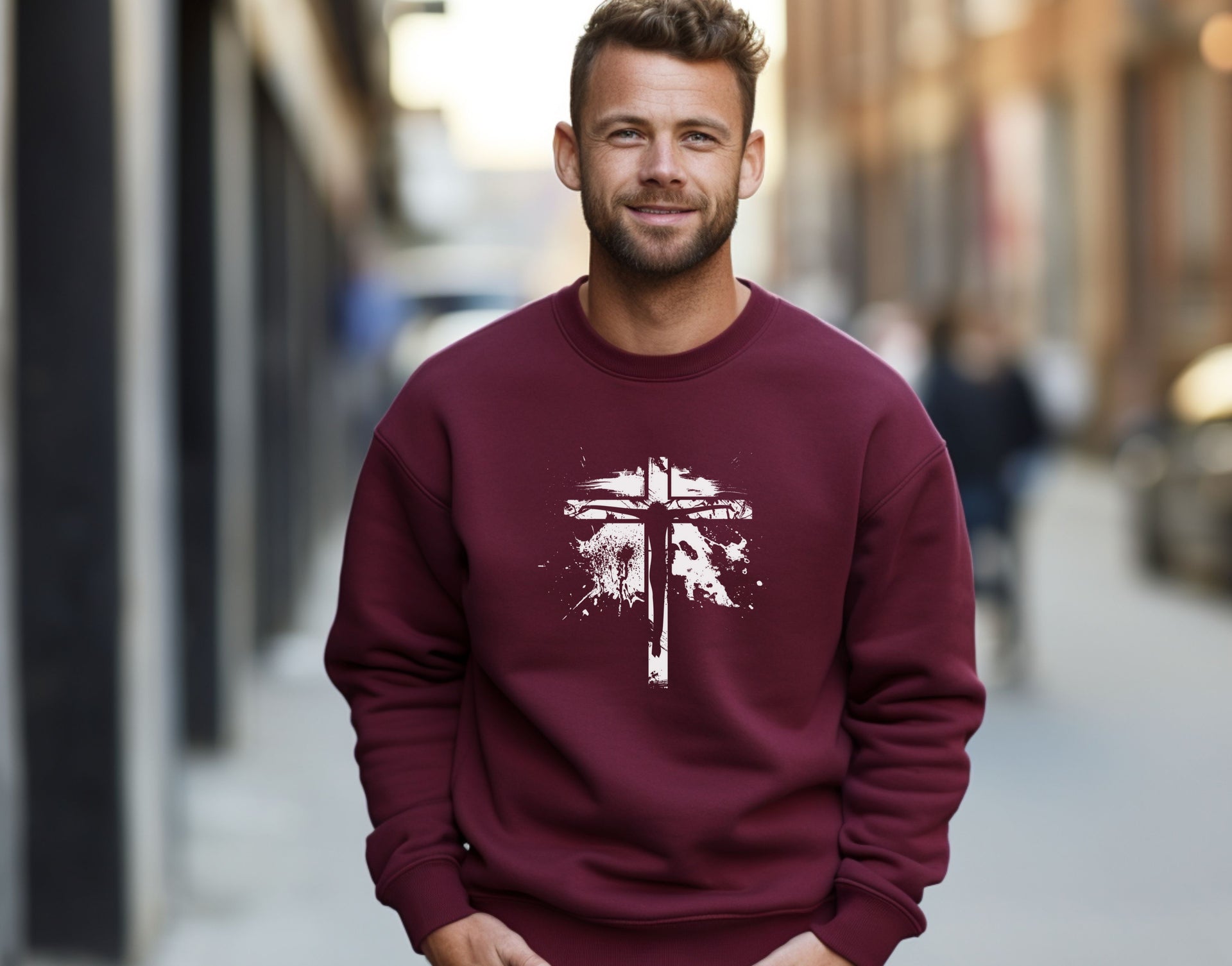 Jesus on Cross Unisex Crewneck Sweatshirt - My Faith My Father