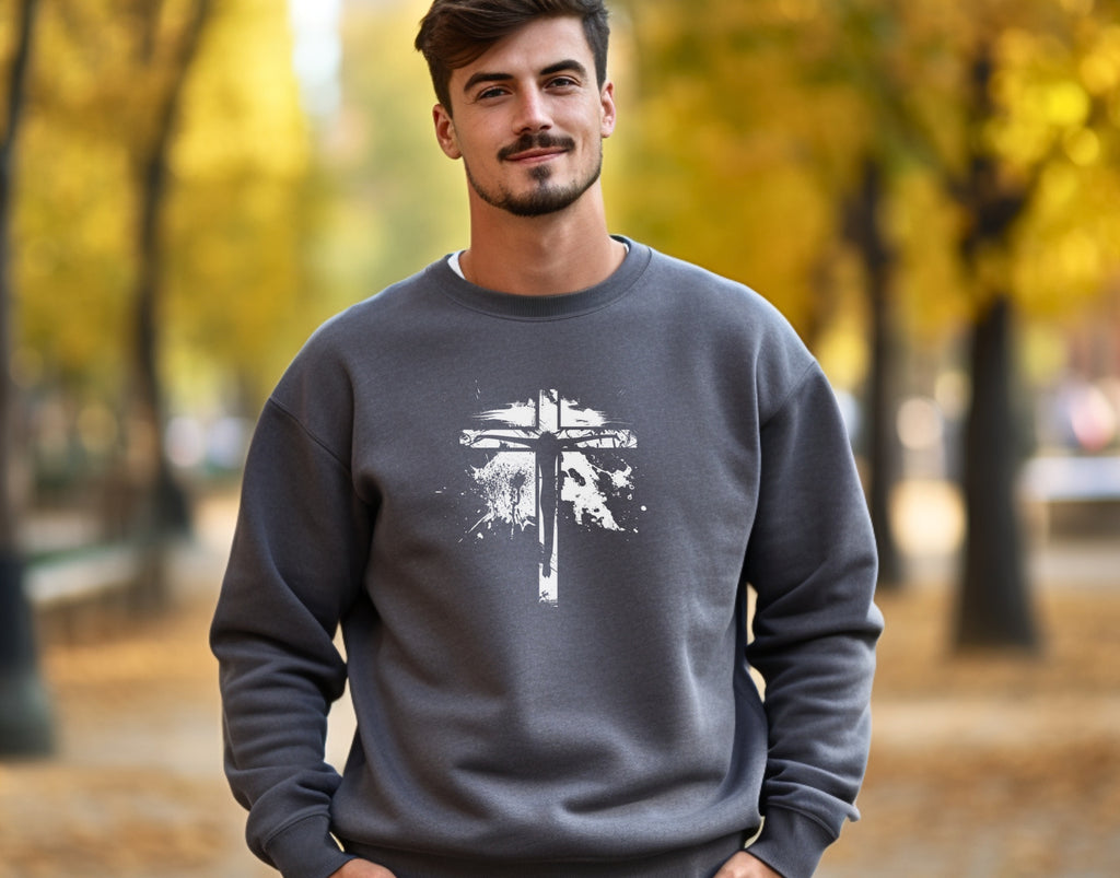 Jesus on Cross Unisex Crewneck Sweatshirt