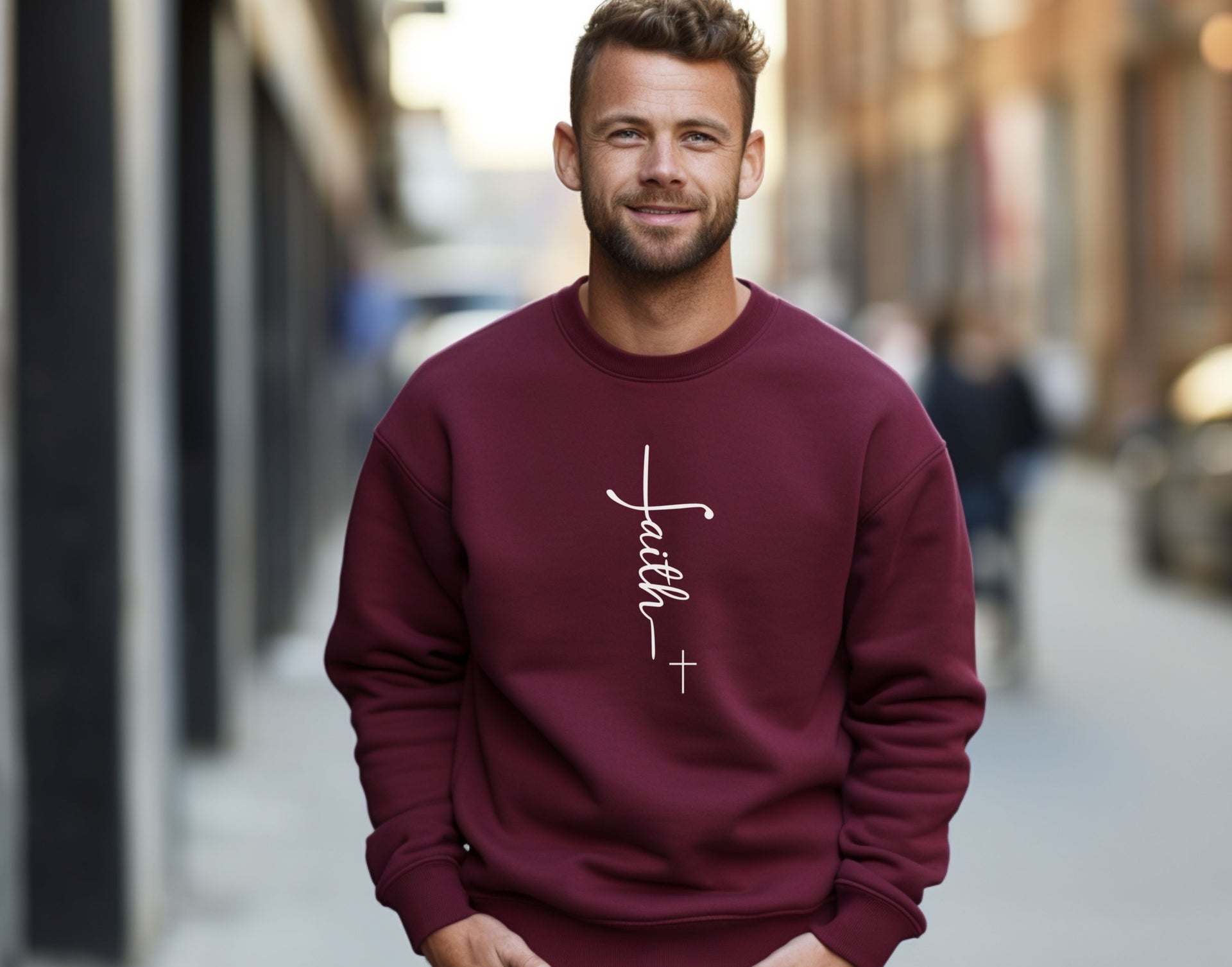 Faith Plus Cross Unisex Crewneck Sweatshirt - My Faith My Father