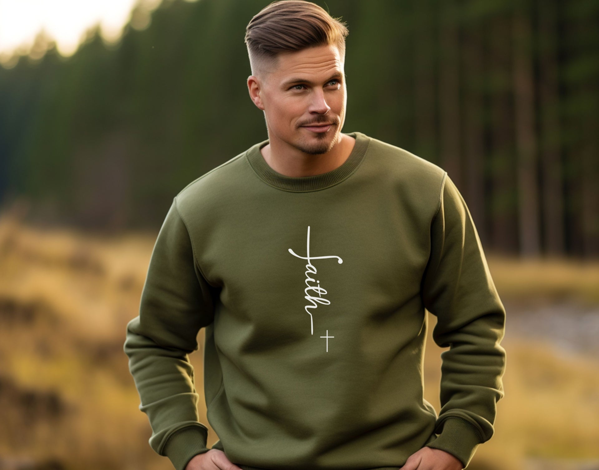 Faith Plus Cross Unisex Crewneck Sweatshirt - My Faith My Father