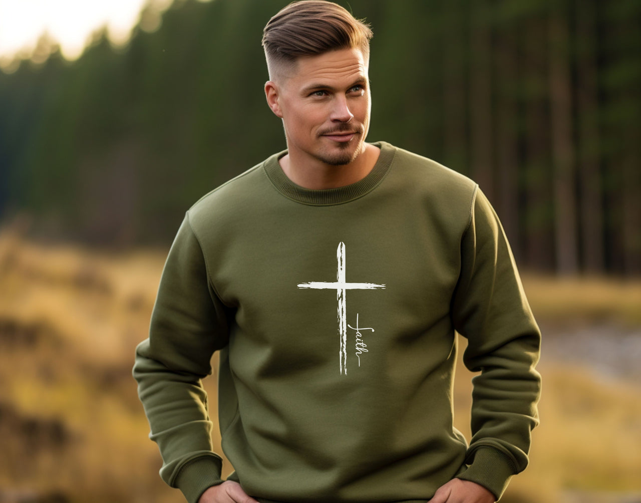 Cross With Faith Unisex Crewneck Sweatshirt - My Faith My Father