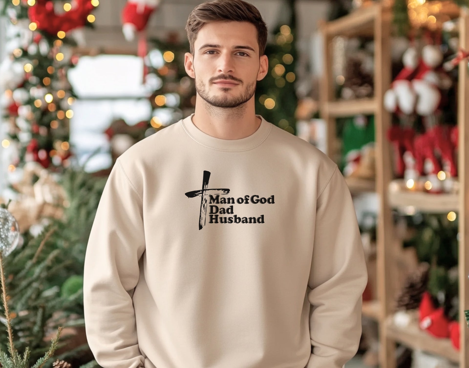 Man of God, Dad, Husband Unisex Crewneck Sweatshirt - My Faith My Father