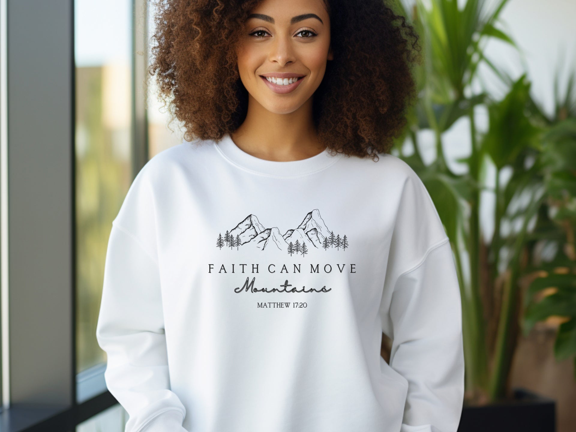 Faith Can Move Mountains Unisex Crewneck Sweatshirt - My Faith My Father
