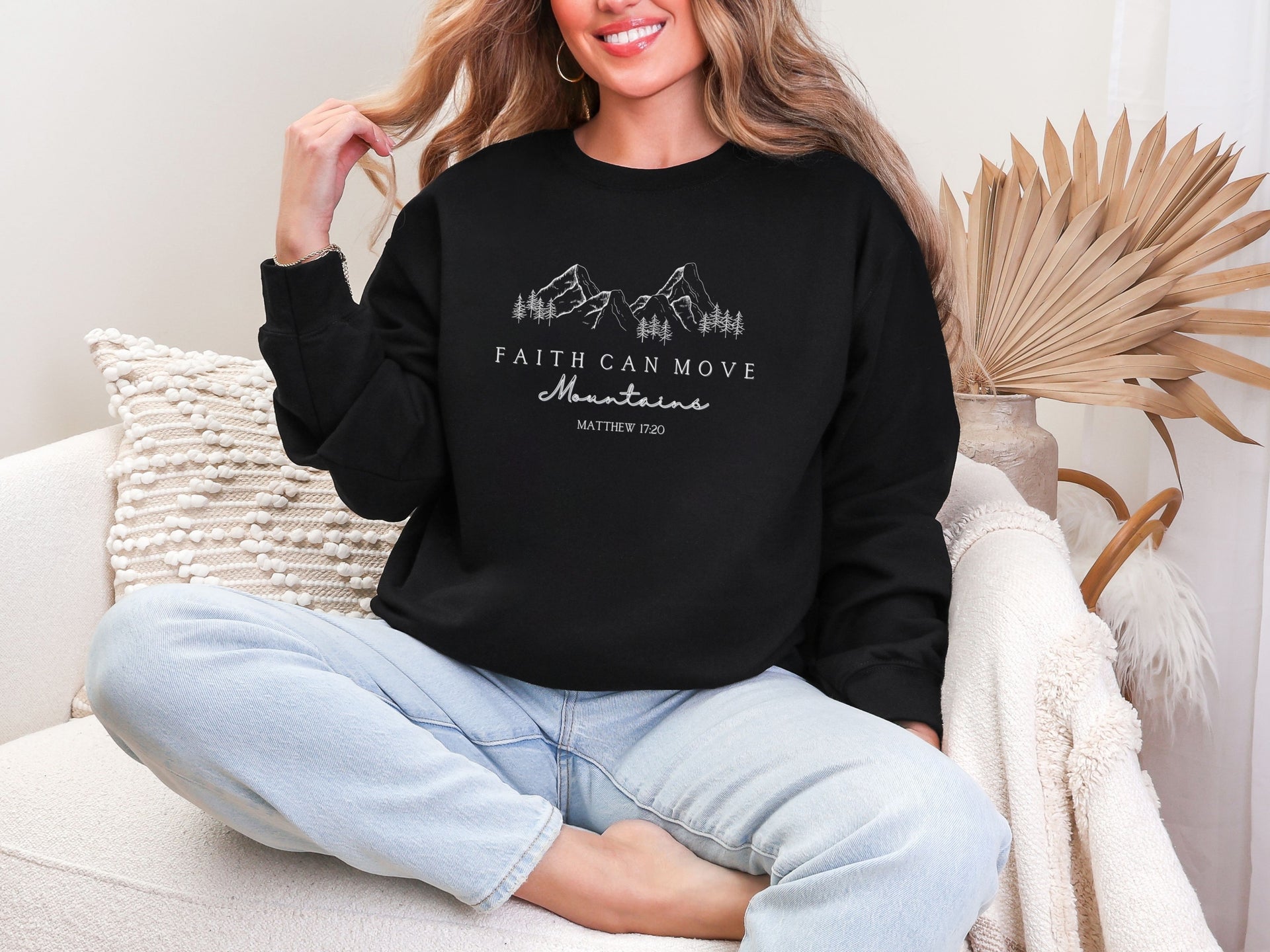 Faith Can Move Mountains Unisex Crewneck Sweatshirt - My Faith My Father