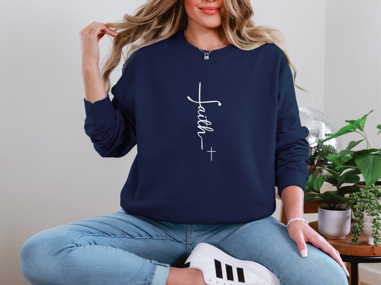 Faith Plus Cross Unisex Crewneck Sweatshirt - My Faith My Father