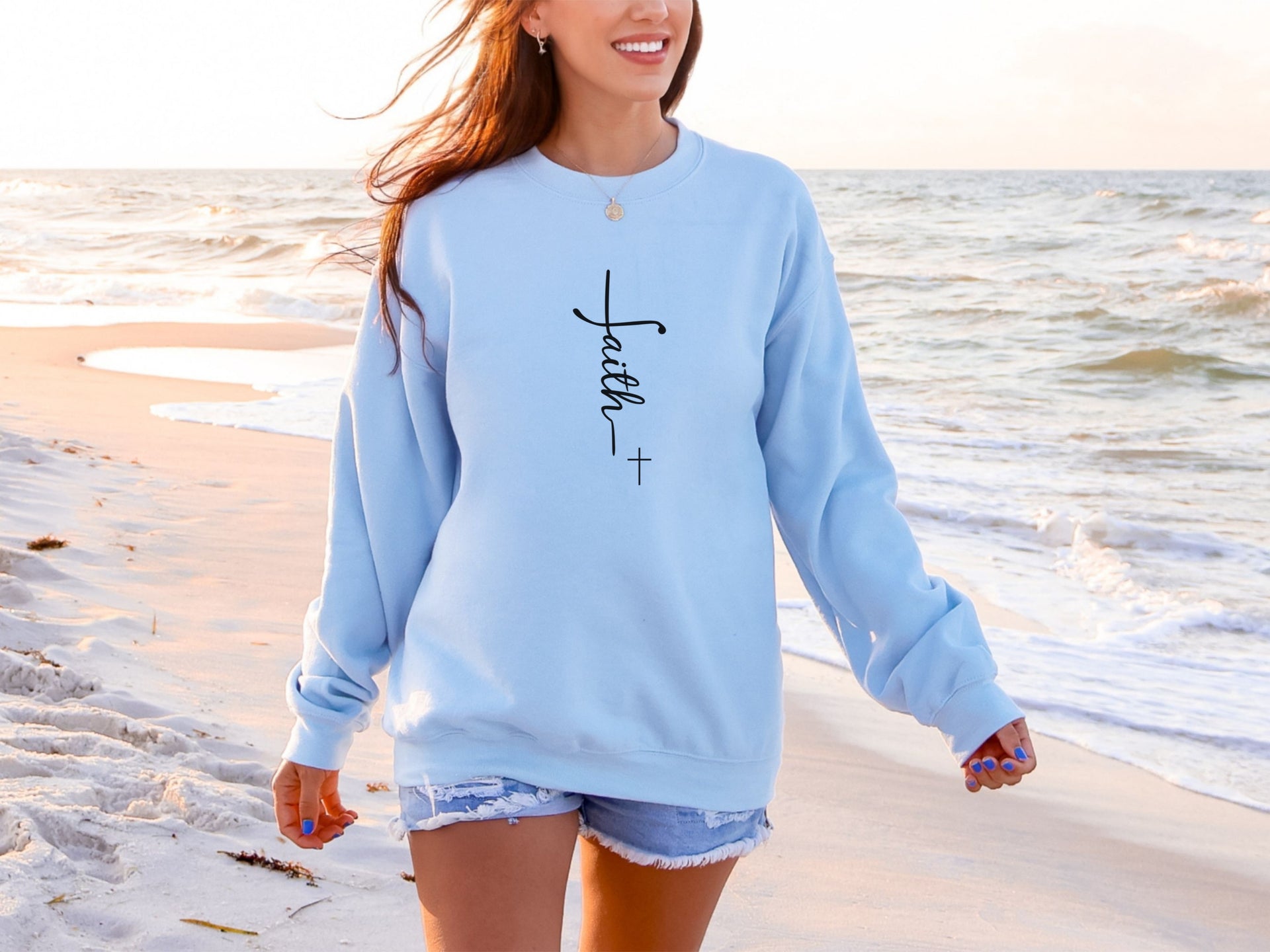 Faith Plus Cross Unisex Crewneck Sweatshirt - My Faith My Father