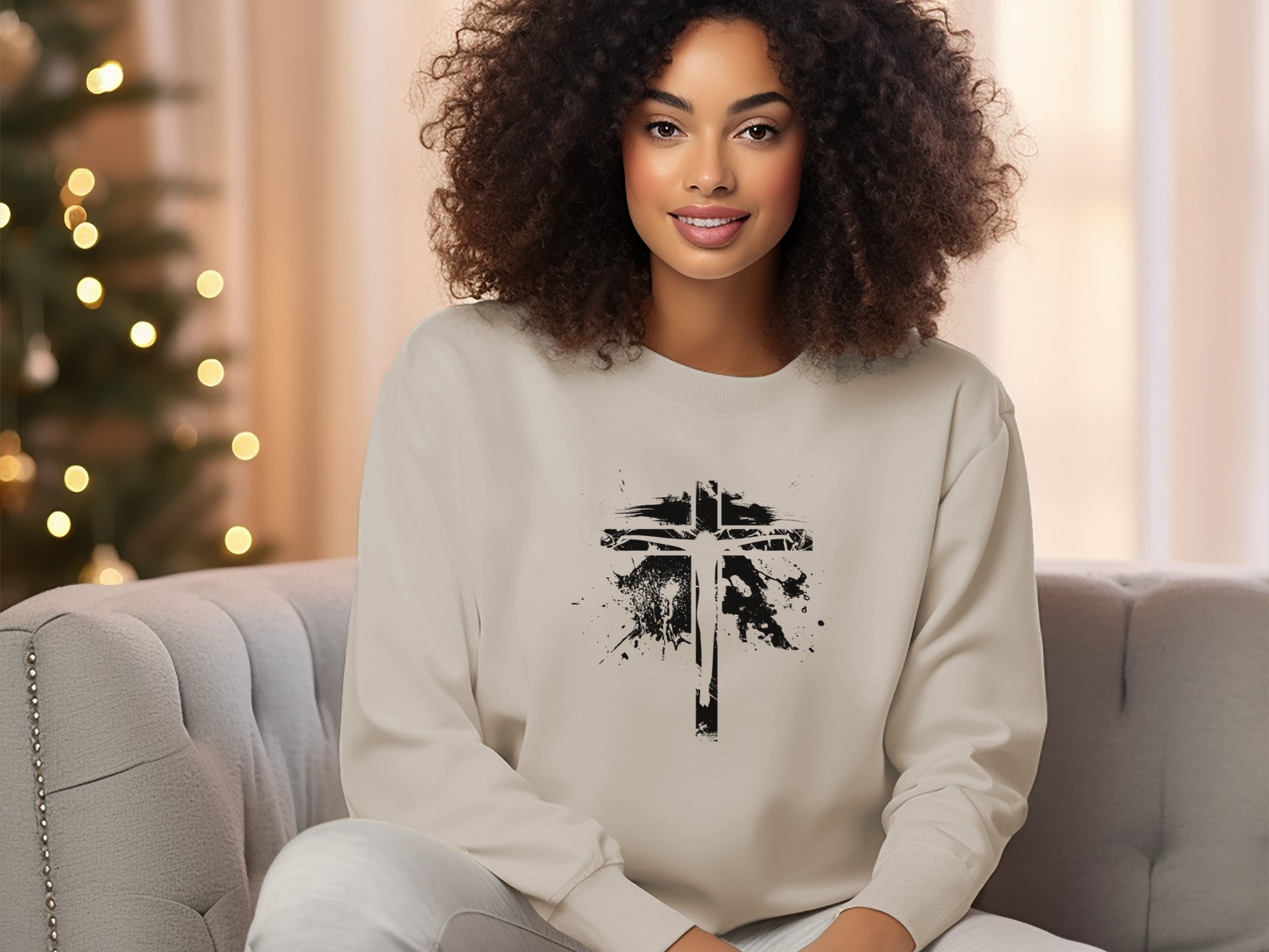 Jesus on Cross Unisex Crewneck Sweatshirt - My Faith My Father