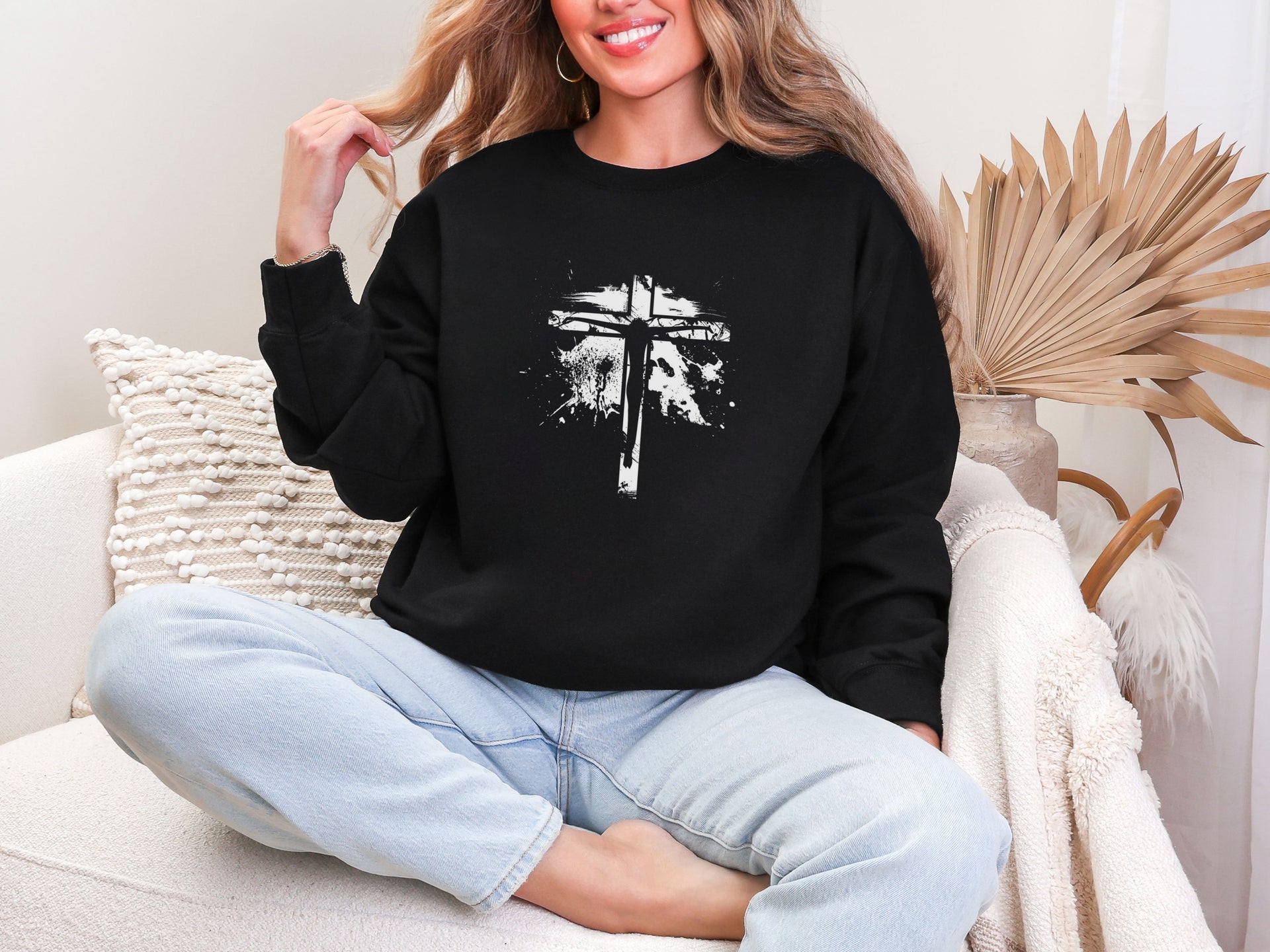 Jesus on Cross Unisex Crewneck Sweatshirt - My Faith My Father