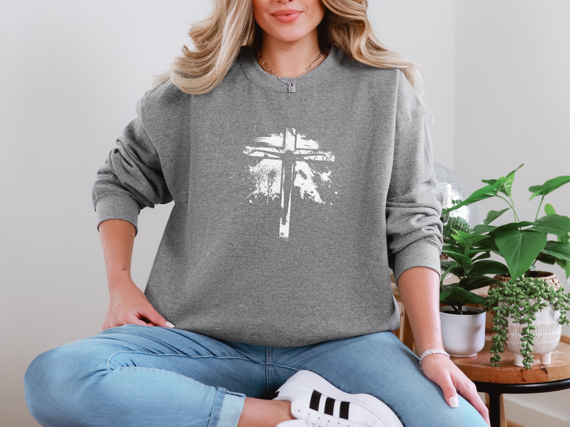 Jesus on Cross Unisex Crewneck Sweatshirt - My Faith My Father