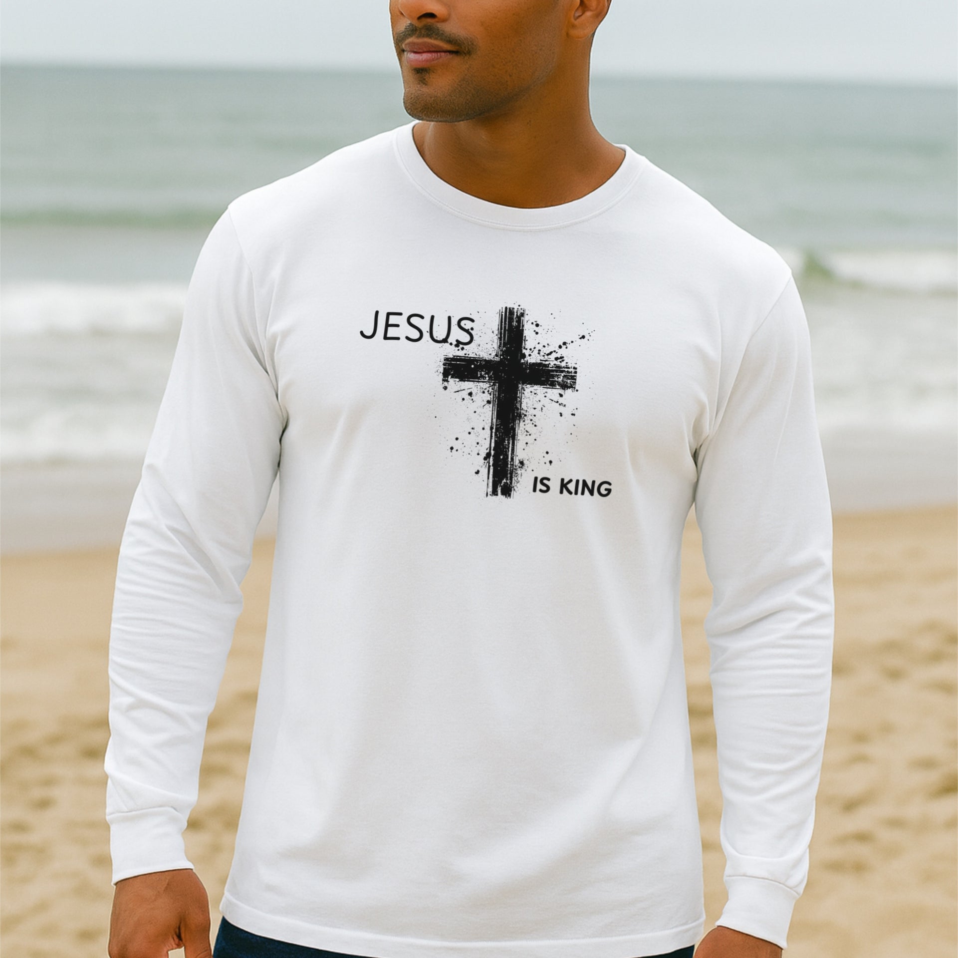 Jesus is King Unisex Relaxed Fit Long Sleeve T-Shirt - My Faith My Father