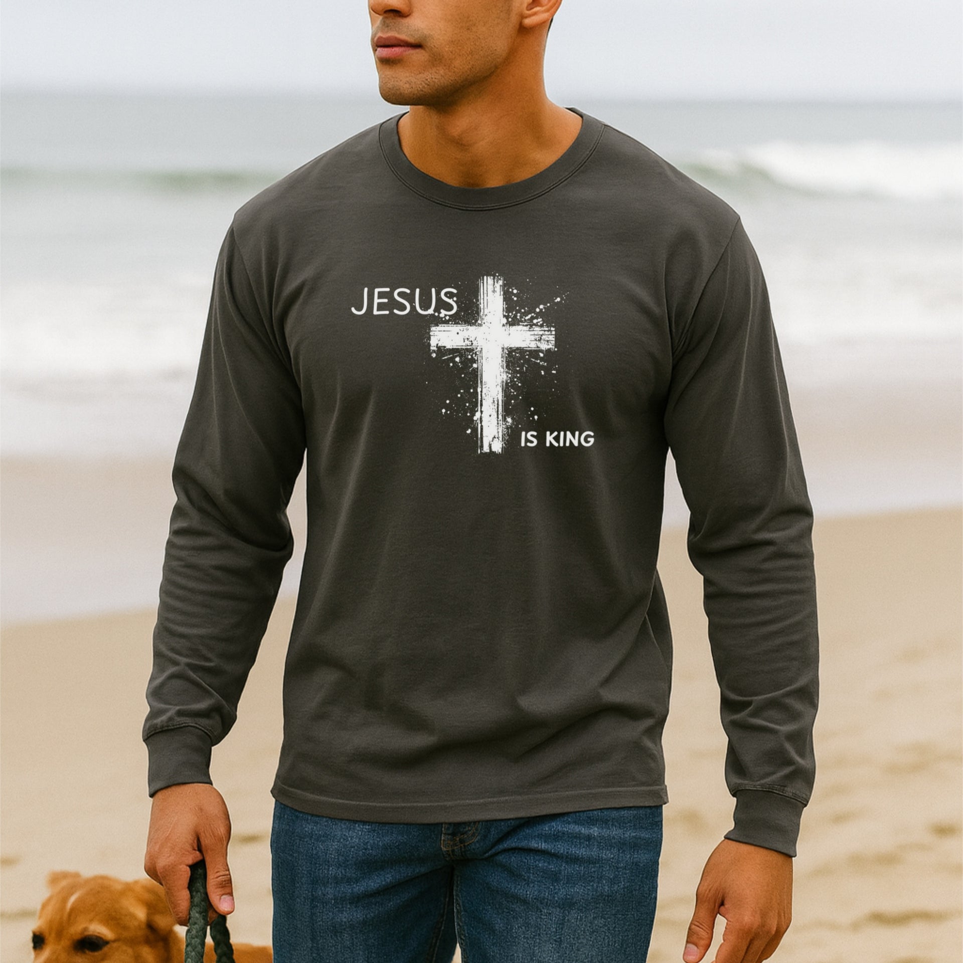 Jesus is King Unisex Relaxed Fit Long Sleeve T-Shirt - My Faith My Father