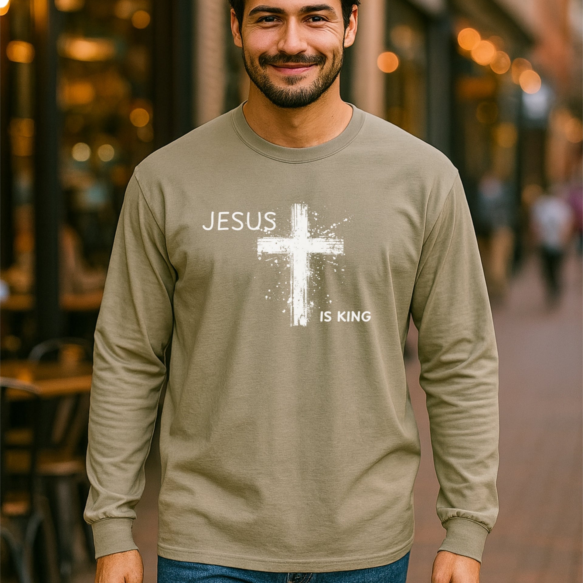 Jesus is King Unisex Relaxed Fit Long Sleeve T-Shirt - My Faith My Father