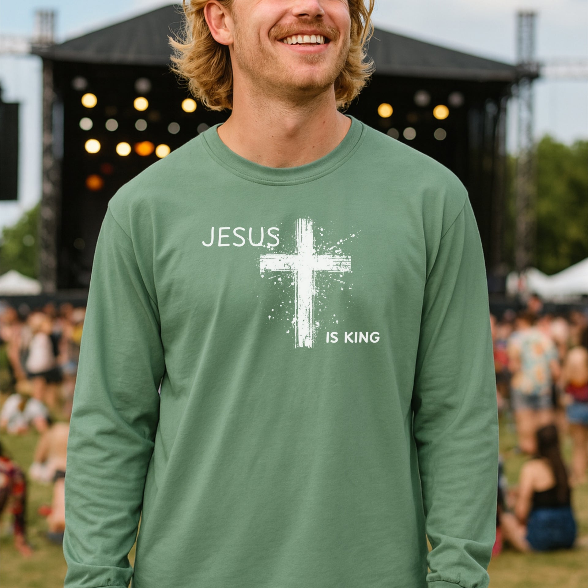 Jesus is King Unisex Relaxed Fit Long Sleeve T-Shirt - My Faith My Father