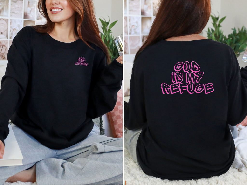 God is My Refuge Unisex Relaxed Fit Long Sleeve T-Shirt