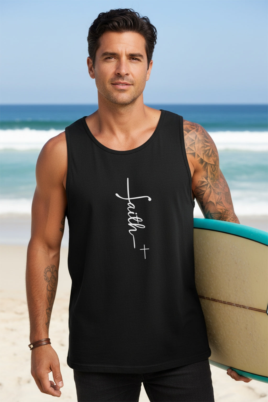 Faith + Cross Unisex Relaxed Fit Tank Top
