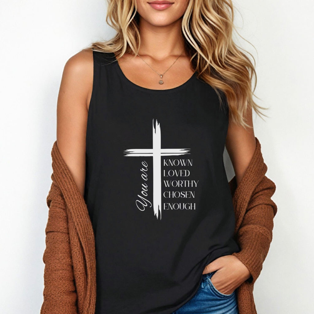 You Are Known, Loved, Worthy, Chosen, Enough Unisex Relaxed Fit Tank Top
