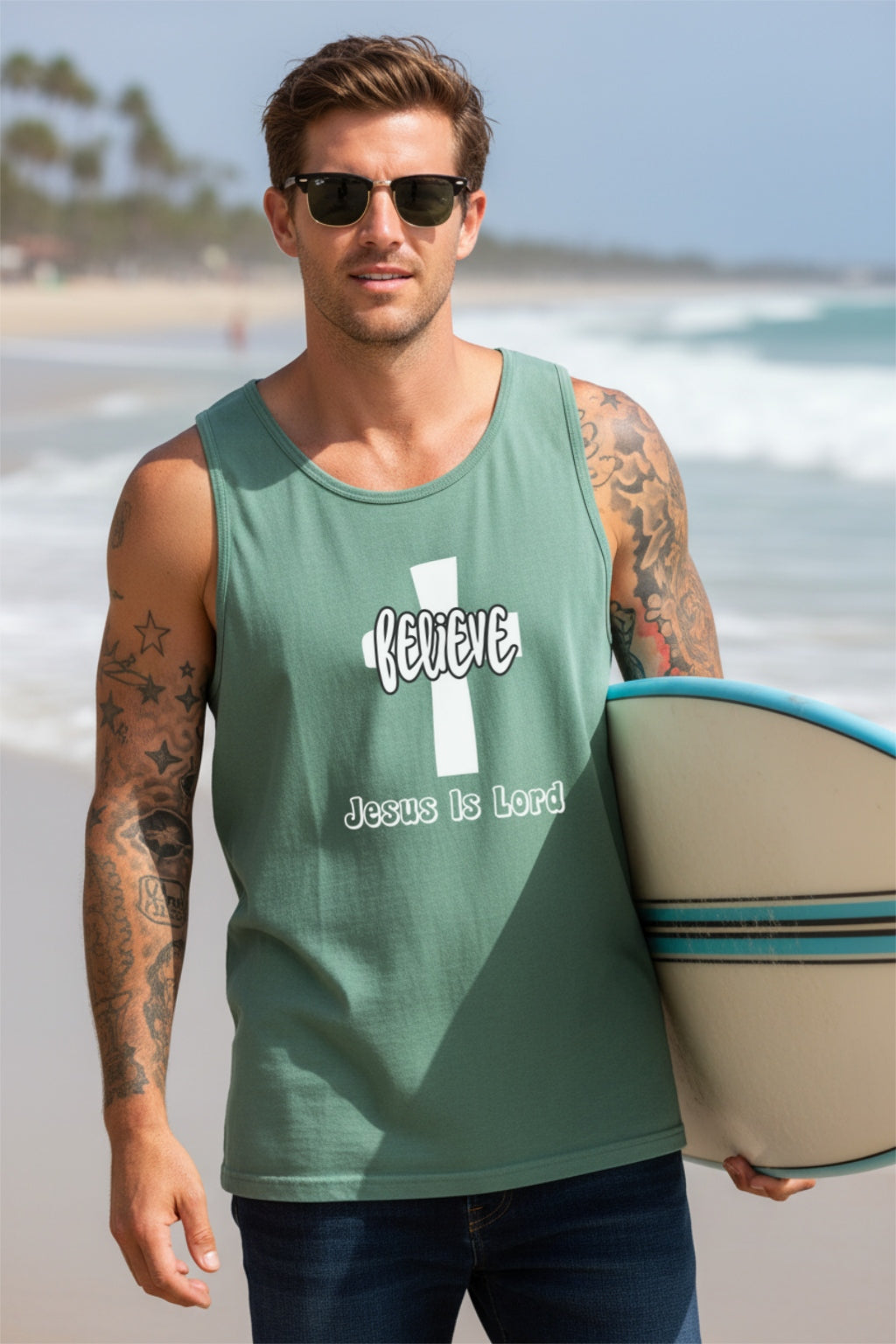 Believe Jesus Is Lord Unisex Relaxed Fit Tank Top