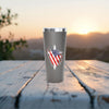 Flag Wrapped Cross Stainless Steel Tumbler, Patriotic Cup, 22oz Insulated Mug, Christian Coffee Travel Flask, Religious Gift