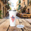 Flag Wrapped Cross Stainless Steel Tumbler, Patriotic Cup, 22oz Insulated Mug, Christian Coffee Travel Flask, Religious Gift