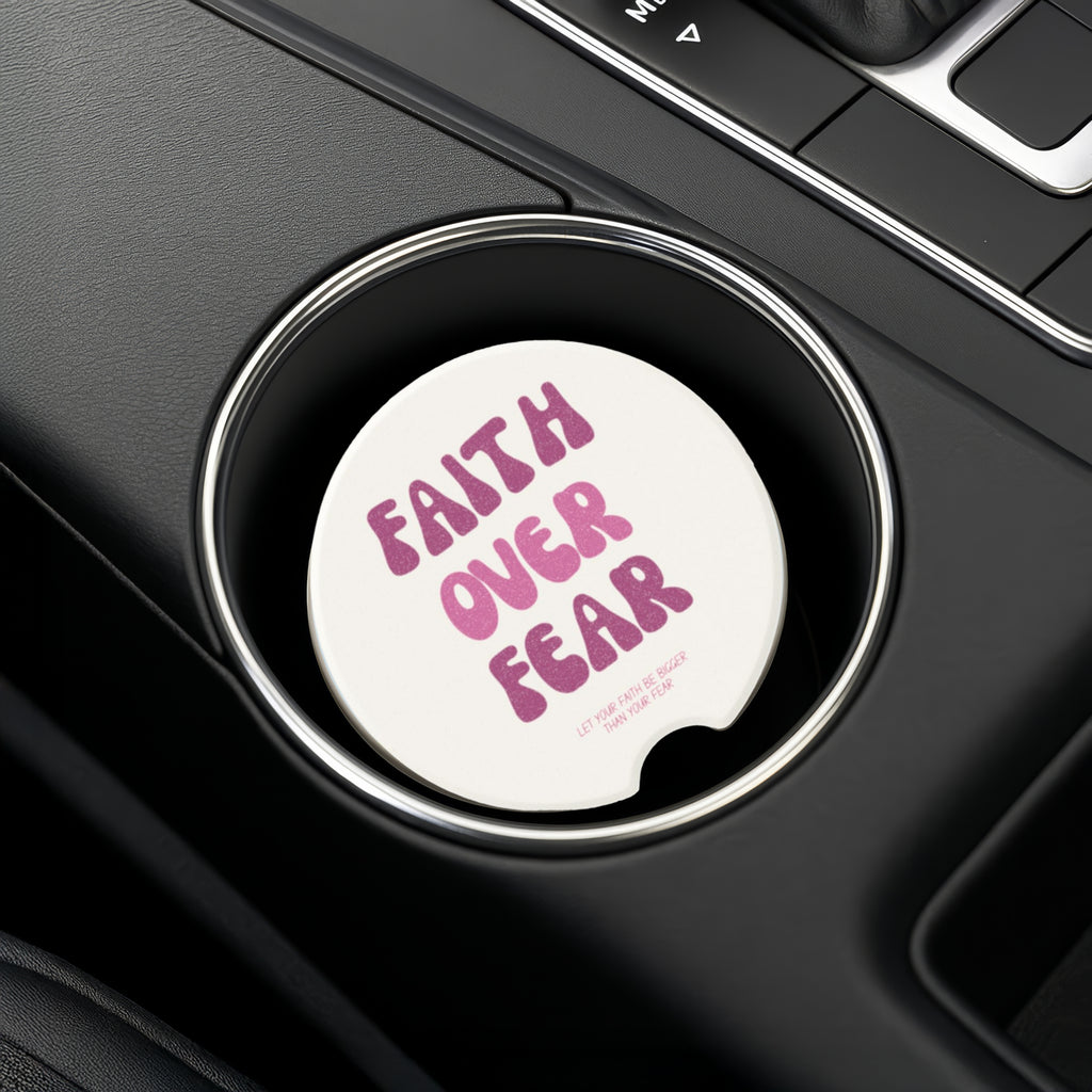 Faith Over Fear Soapstone Car Coaster