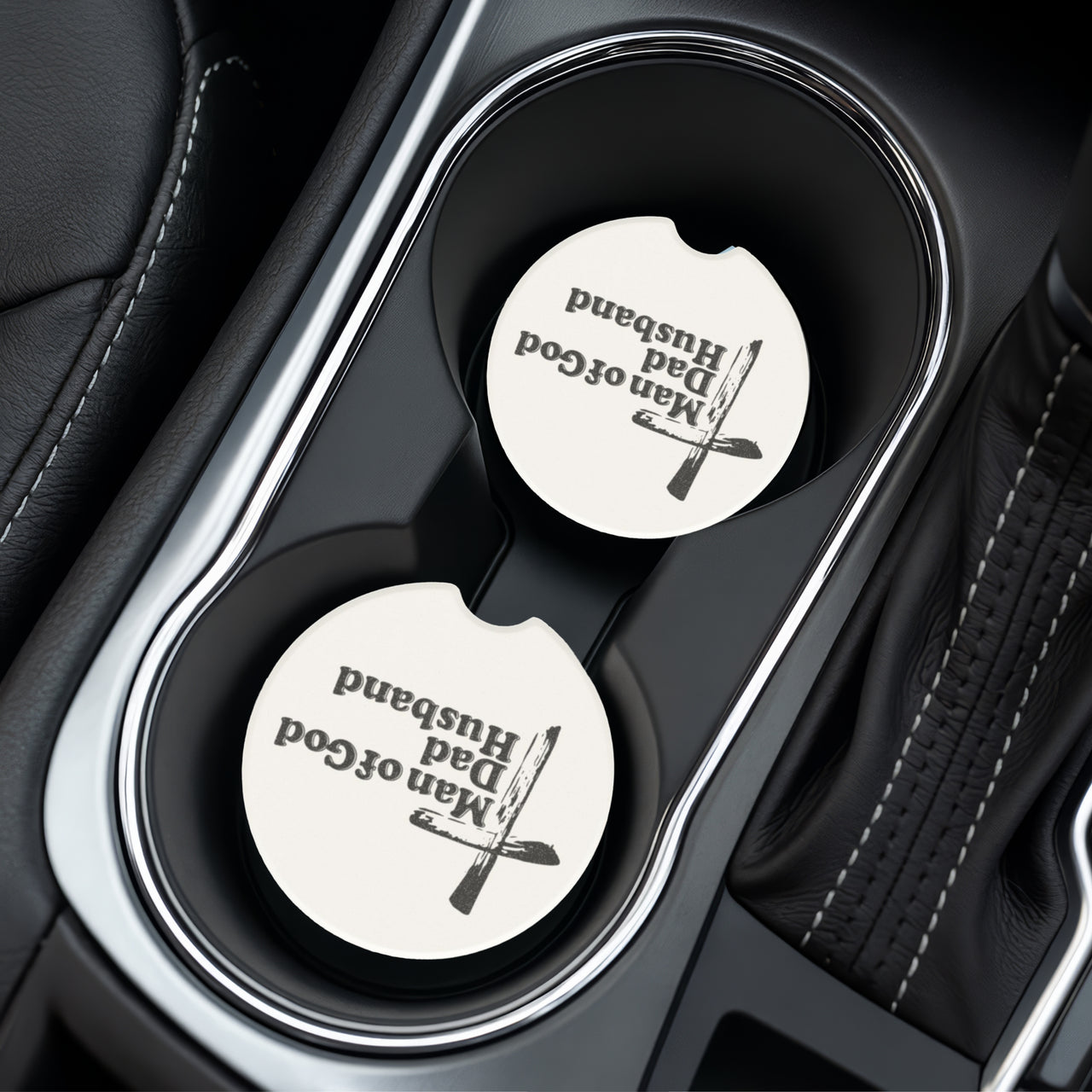 Man of God, Dad, Husband Soapstone Car Coaster