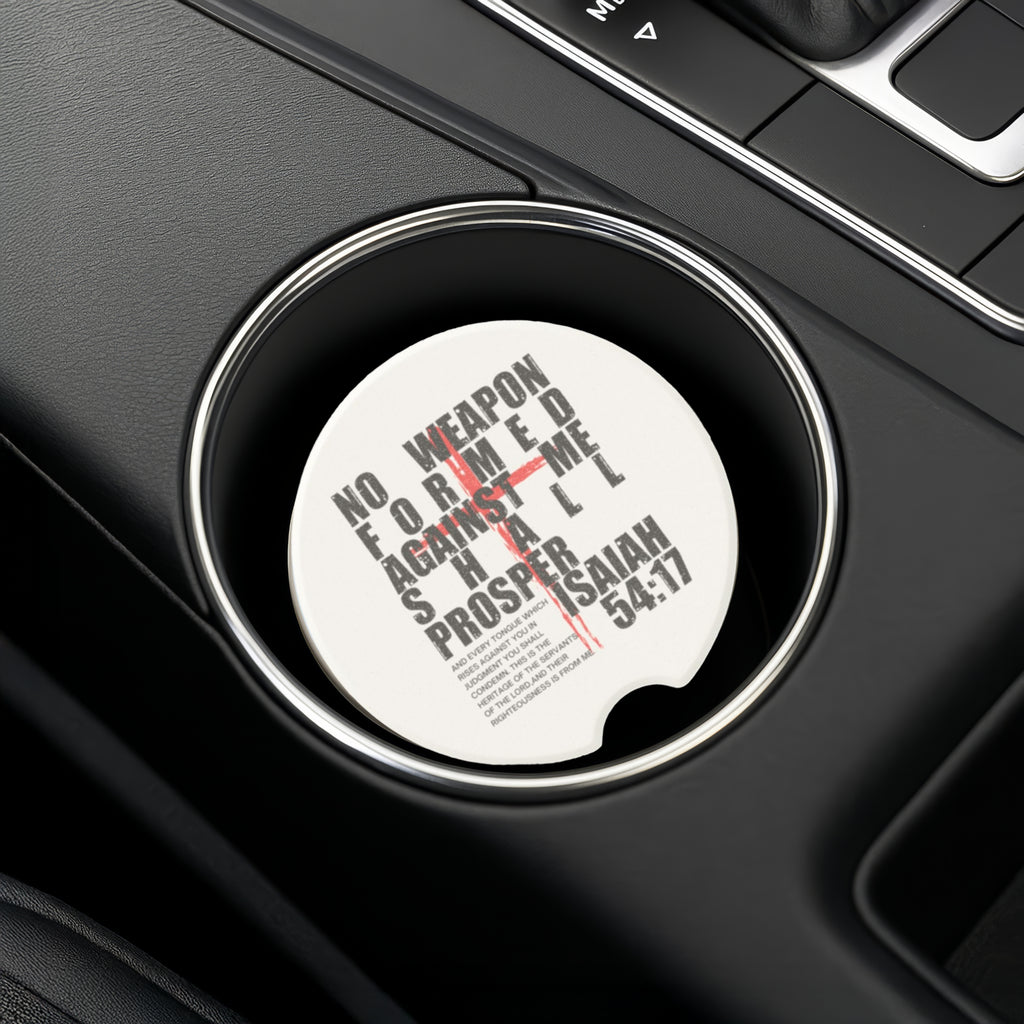 Isaiah 54:17, No Weapon Formed Against Me Soapstone Car Coaster