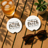For We Live By Faith, Not By Sight Soapstone Car Coaster