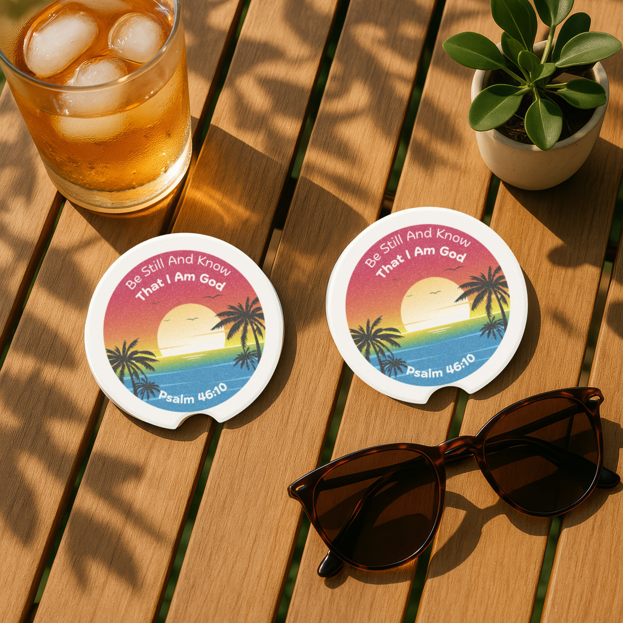 Be Still And Know That I Am God - Psalm 46:10 Soapstone Car Coaster