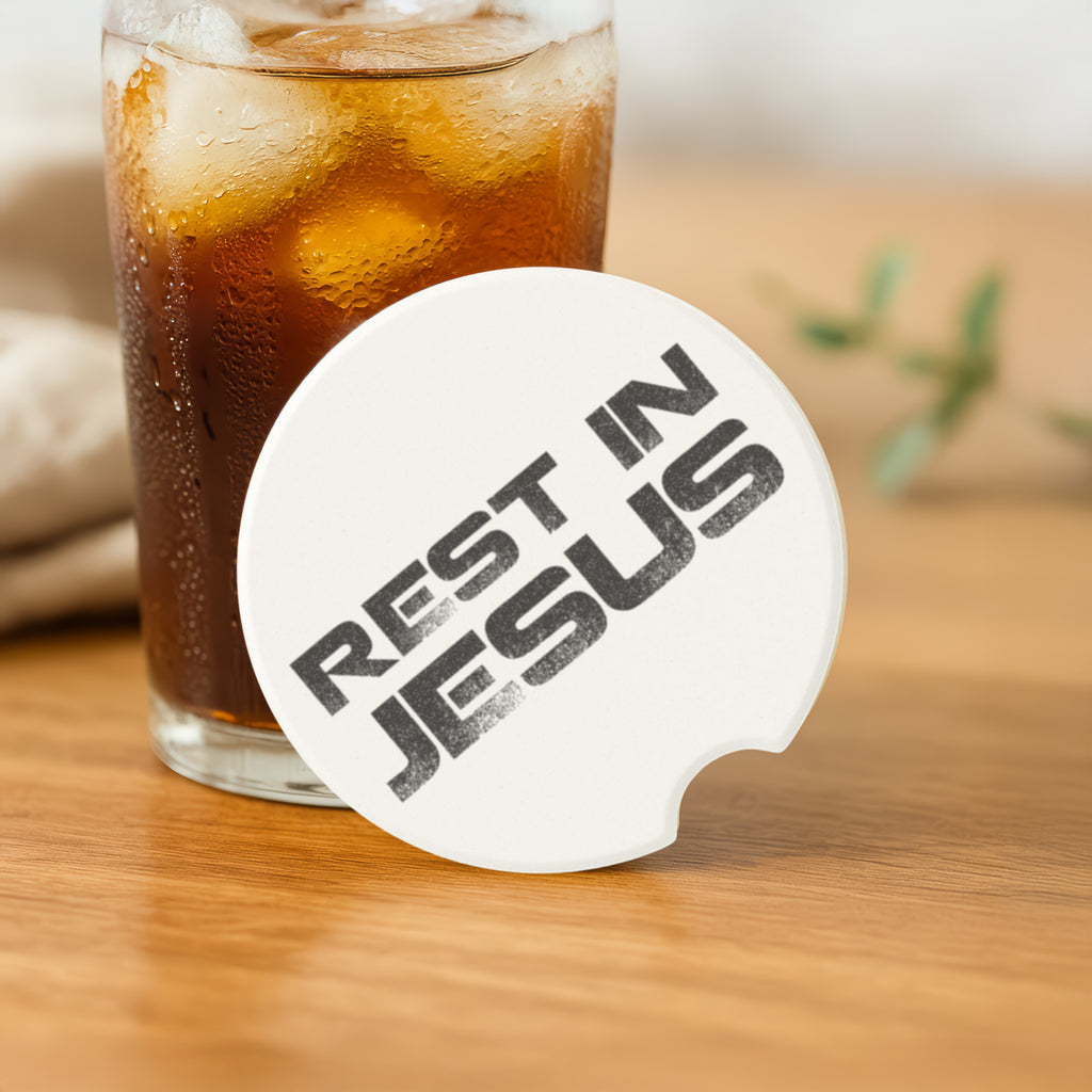 Rest in Jesus Soapstone Car Coaster