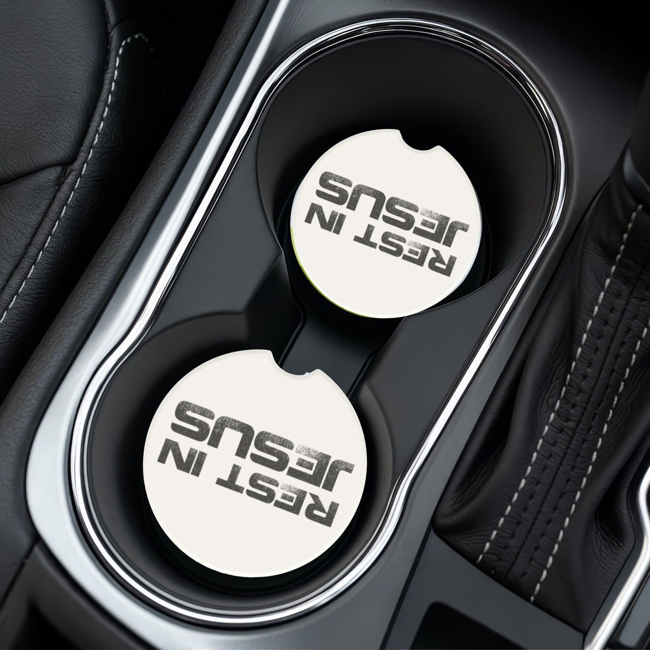 Rest in Jesus Soapstone Car Coaster