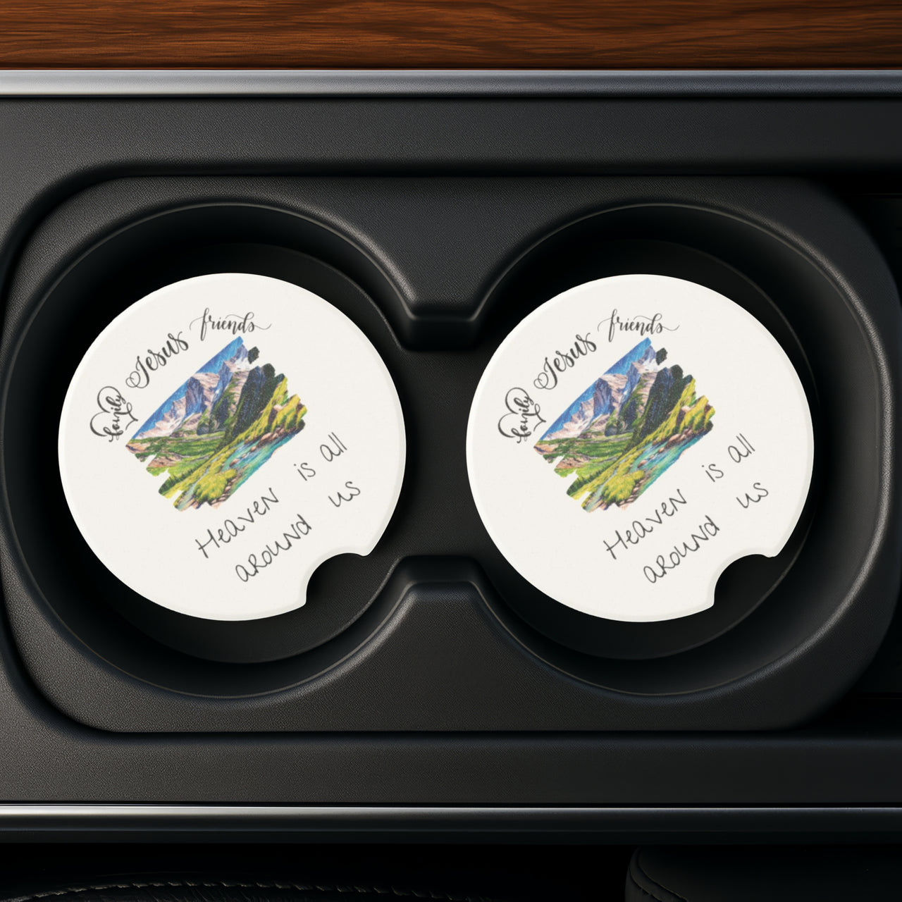 Heaven Is All Around Us Soapstone Car Coaster