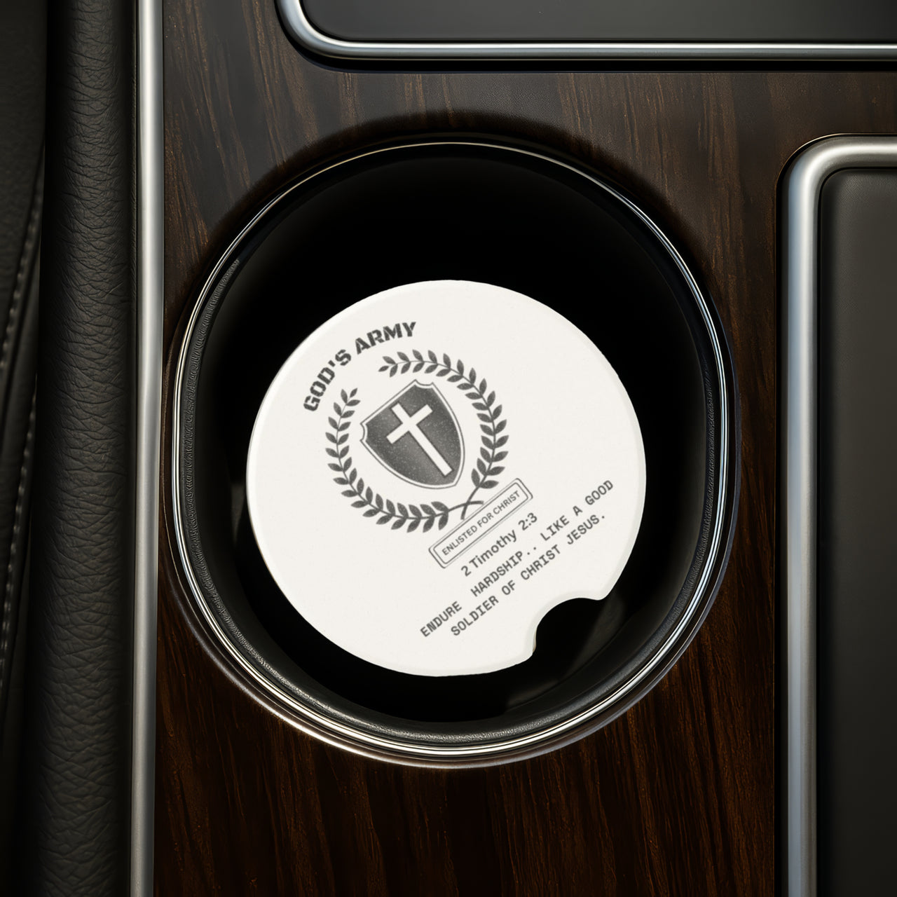 God's Army Soapstone Car Coaster