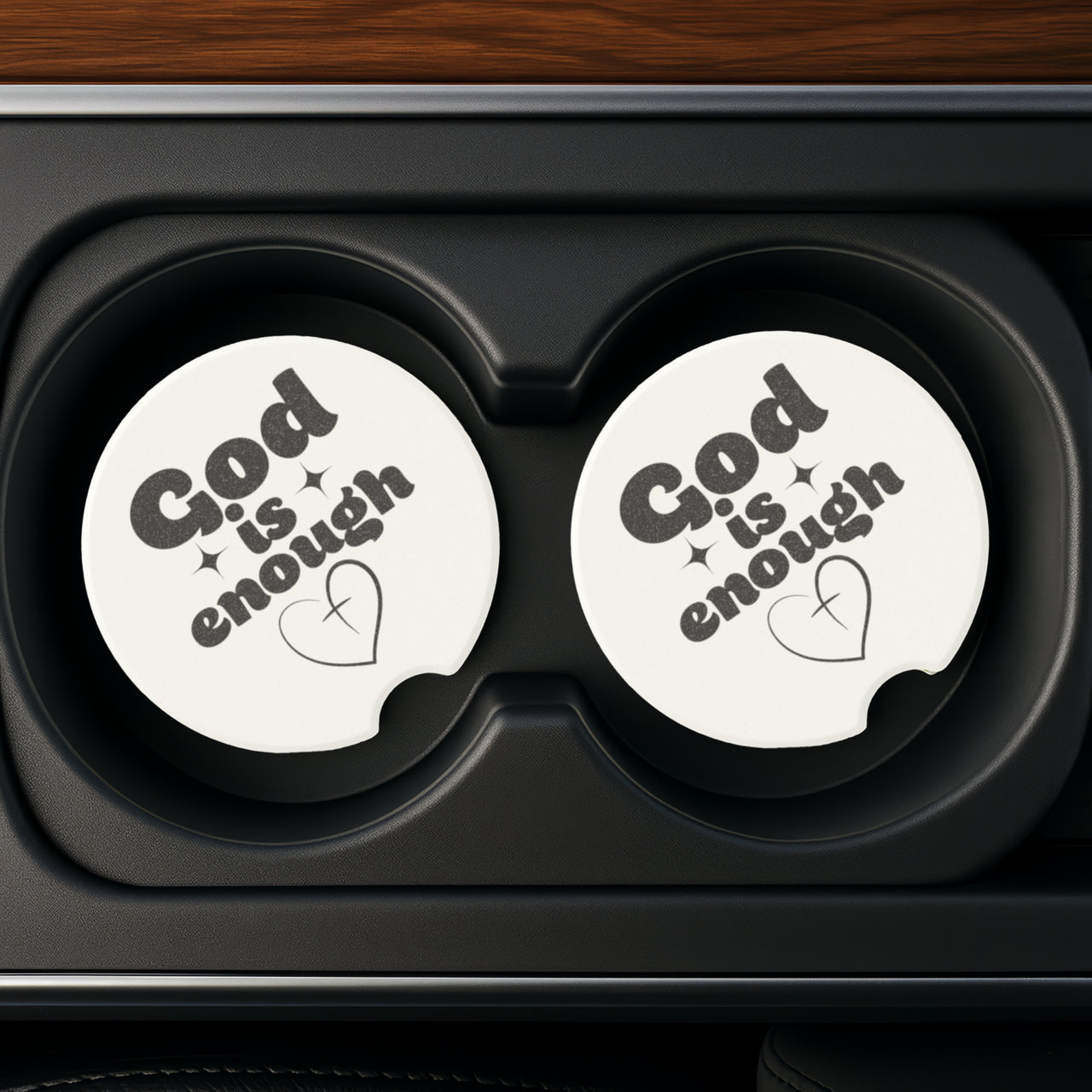 God is Enough Soapstone Car Coaster