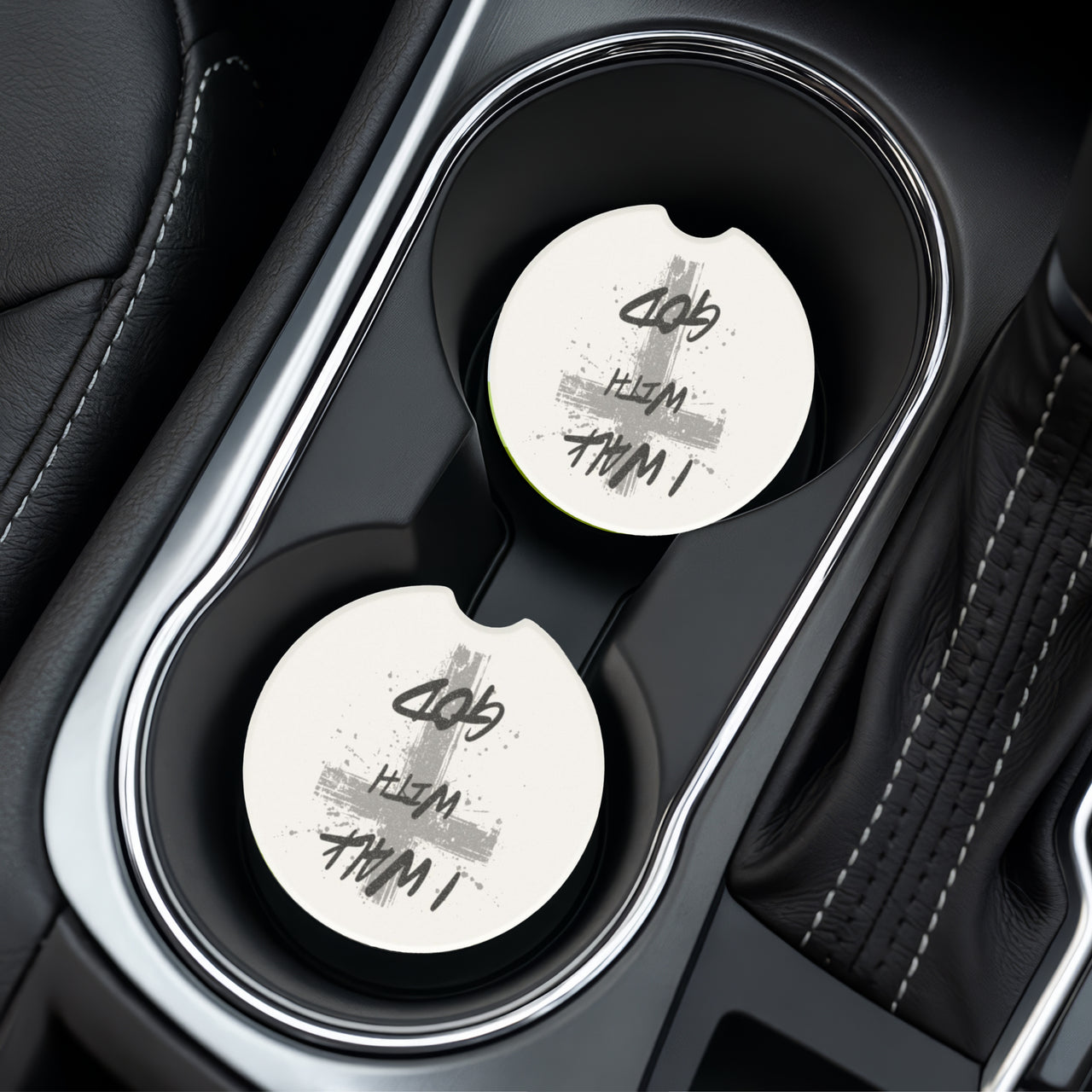 I Walk With God Soapstone Car Coaster