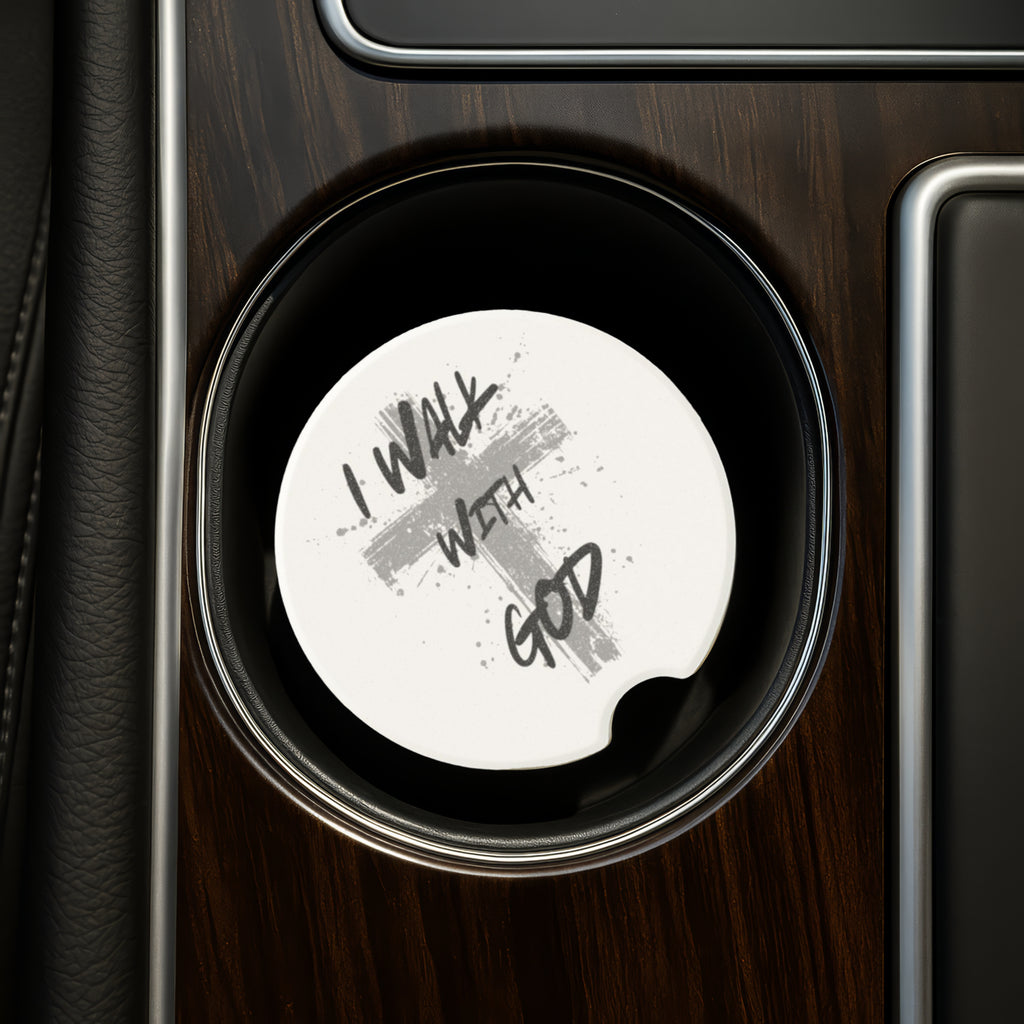 I Walk With God Soapstone Car Coaster