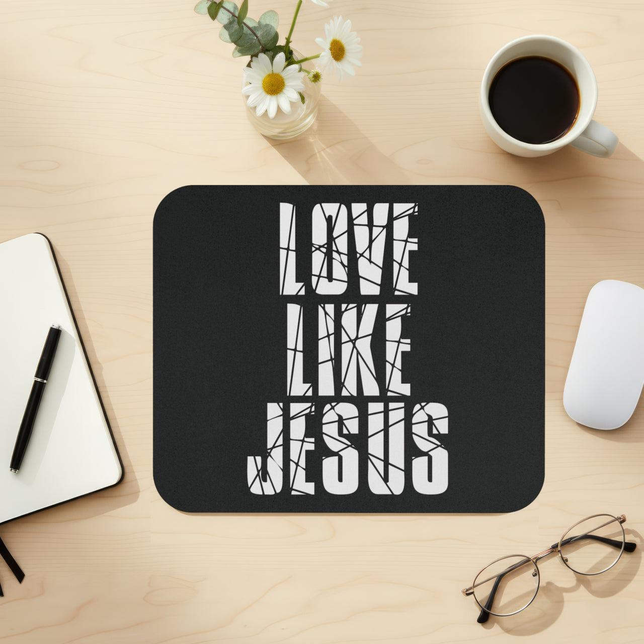 Love Like Jesus Mouse Pad – Christian Desk Accessory, Motivational Office Décor, Faith-Based Gift