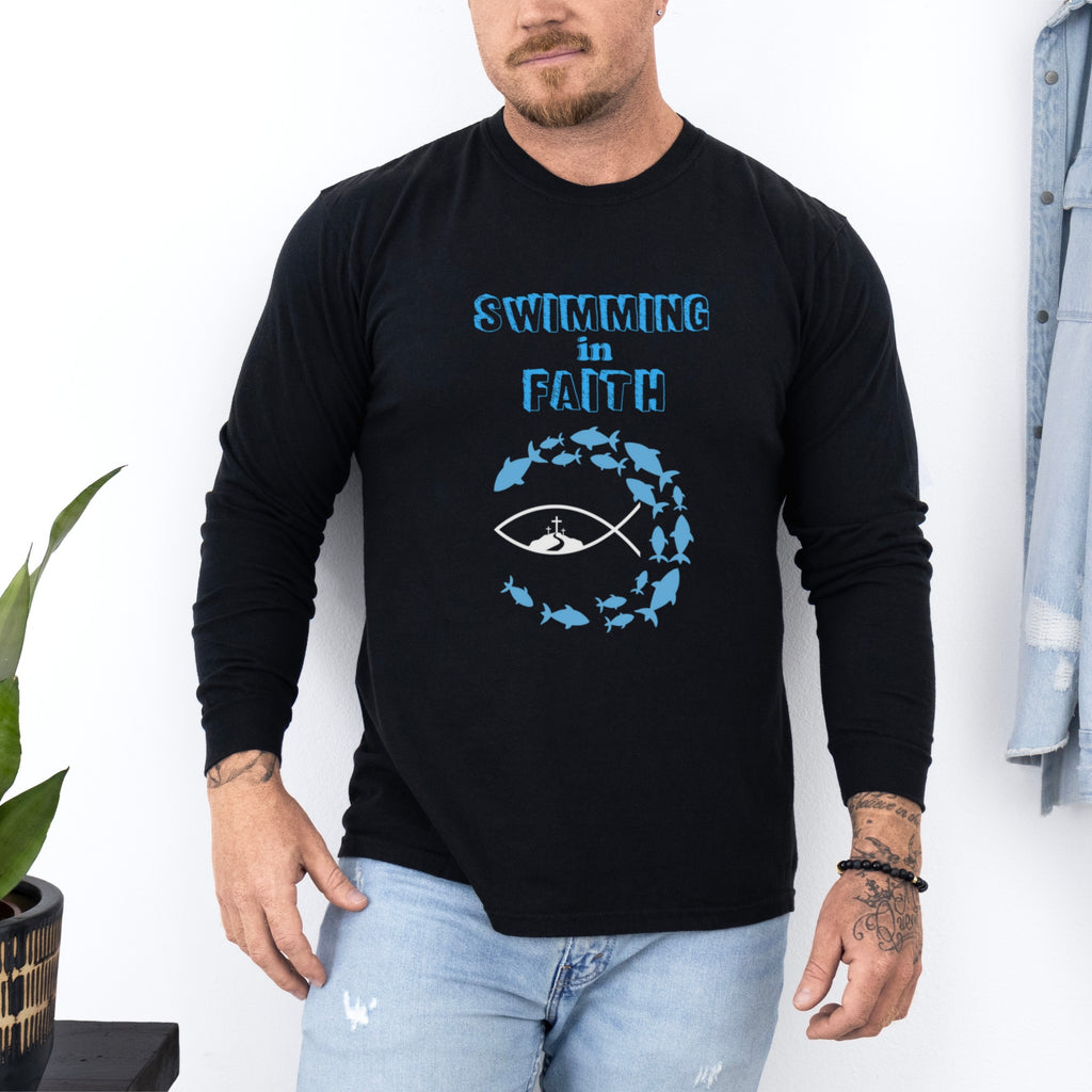 Swimming in Faith Unisex Relaxed Fit Long Sleeve T-Shirt