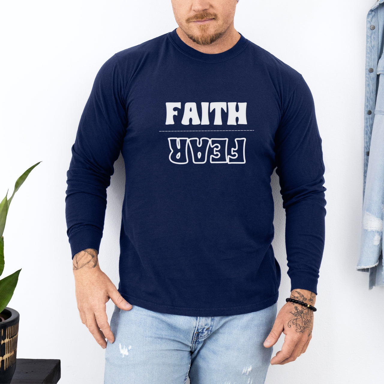 Faith Over Fear Unisex Relaxed Fit Long Sleeve T-Shirt
