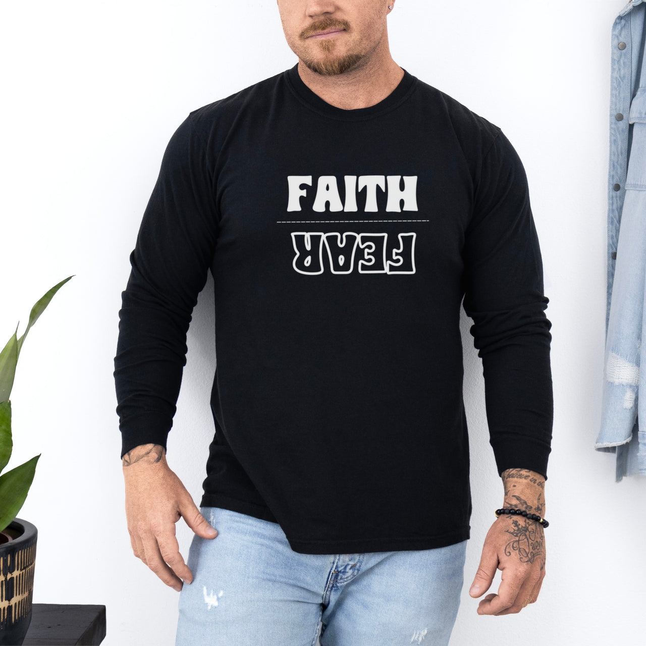 Faith Over Fear Unisex Relaxed Fit Long Sleeve T-Shirt