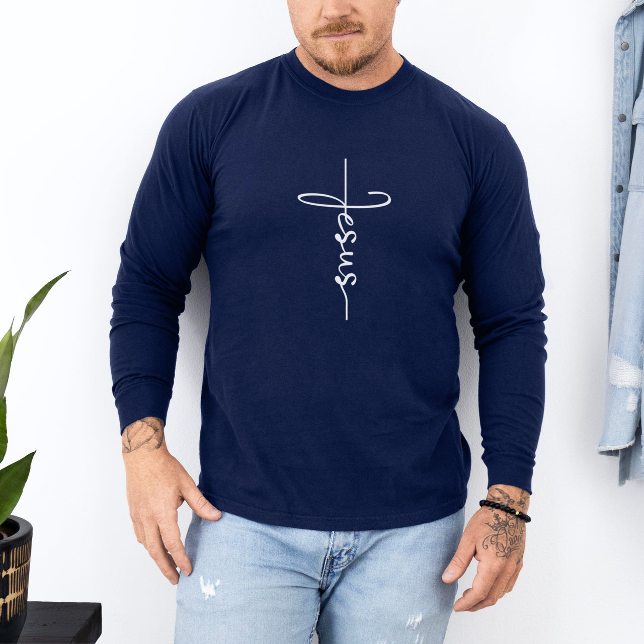 Jesus Cross Unisex Relaxed Fit Long Sleeve T-Shirt