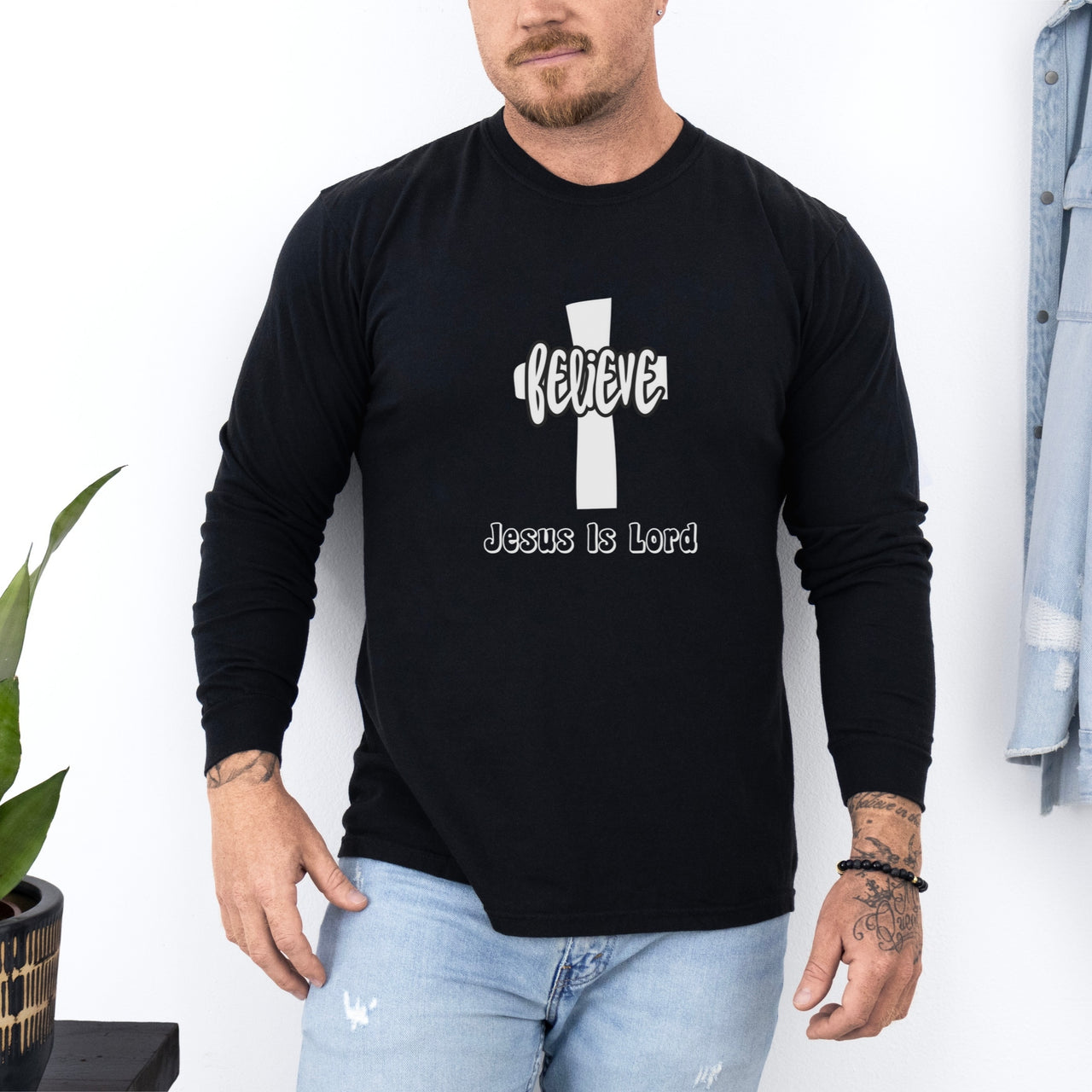 Believe Jesus Is Lord Unisex Relaxed Fit Long Sleeve T-Shirt