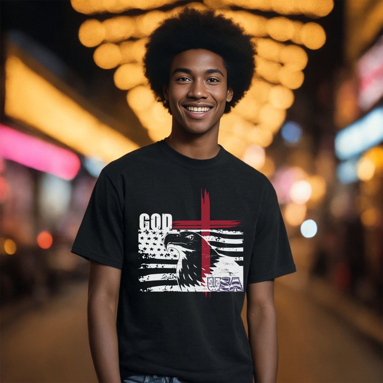 God + USA Unisex Relaxed Fit T-Shirt