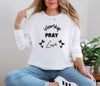 Worship, Pray, Love Unisex Relaxed Fit Long Sleeve T-Shirt