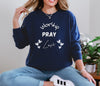 Worship, Pray, Love Unisex Relaxed Fit Long Sleeve T-Shirt