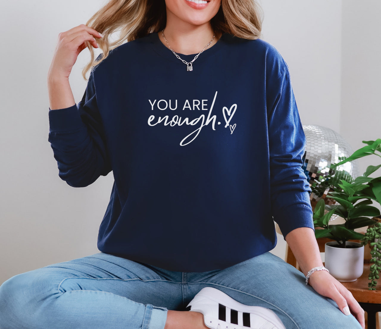 You Are Enough Unisex Relaxed Fit Long Sleeve T-Shirt